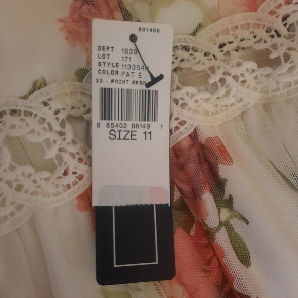 NWT A. Byers scalloped top peachy pink mesh lace waist knee length dress 11 - Picture 7 of 11